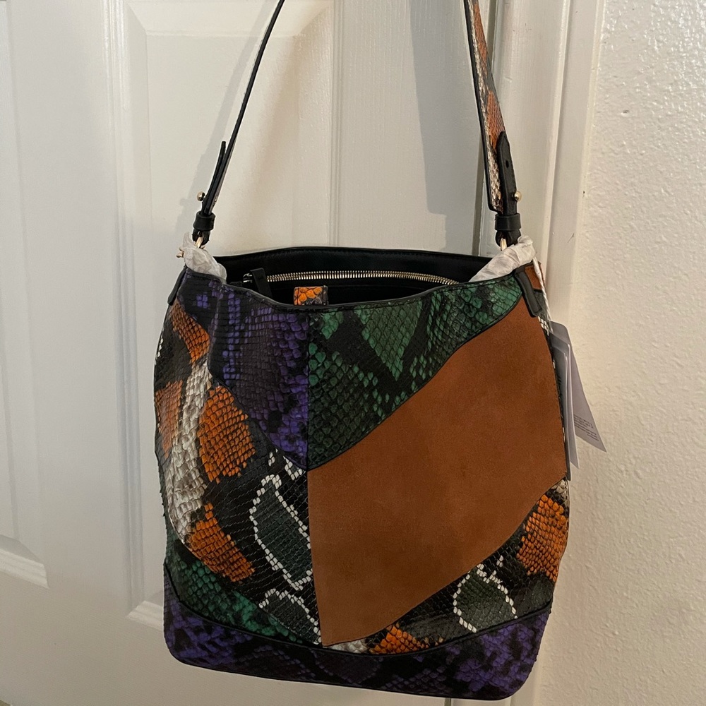 &Other Stories multi color snake print leather bag